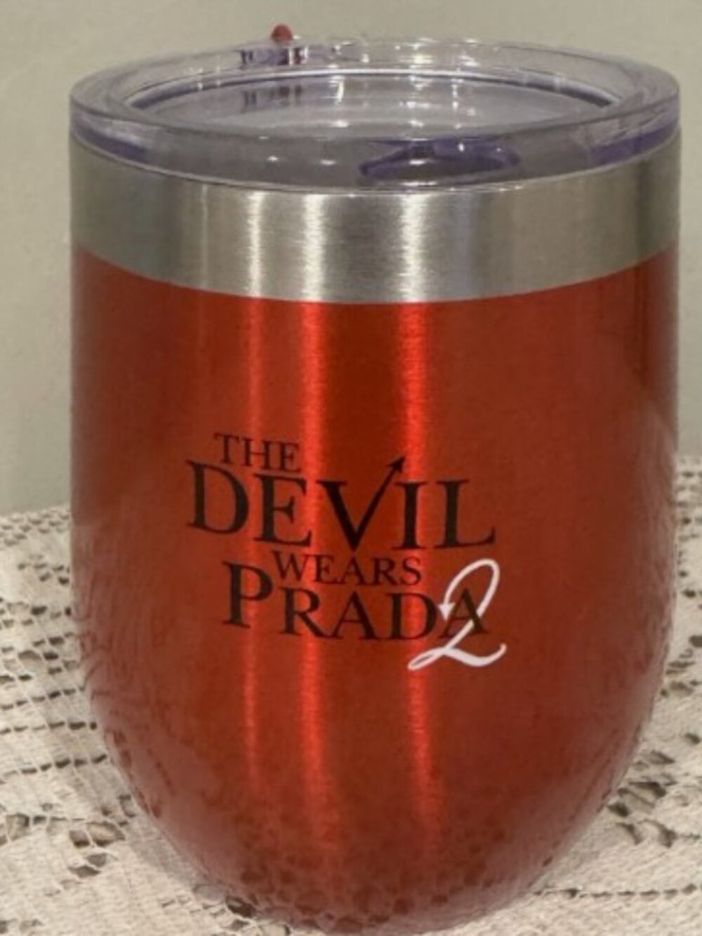 New Devil Wears Prada 2 Stainless Steel Wine Tumbler w/ Charm Cinemark New